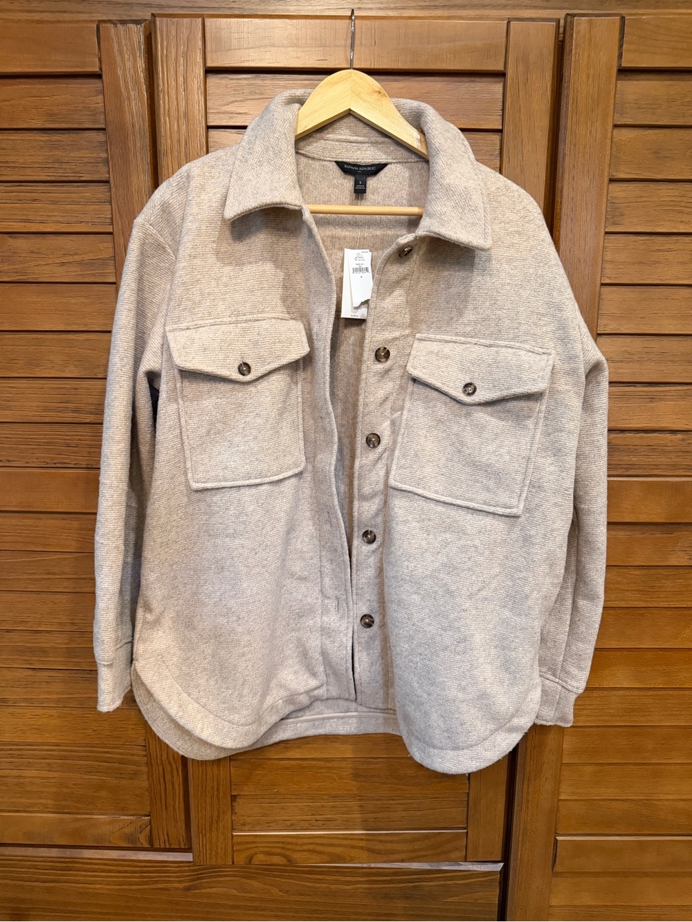 Banana Republic Beige Wool-Blend Shacket
